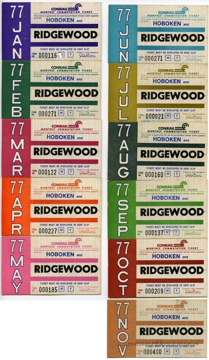 1977 Conrail monthly commutation tickets