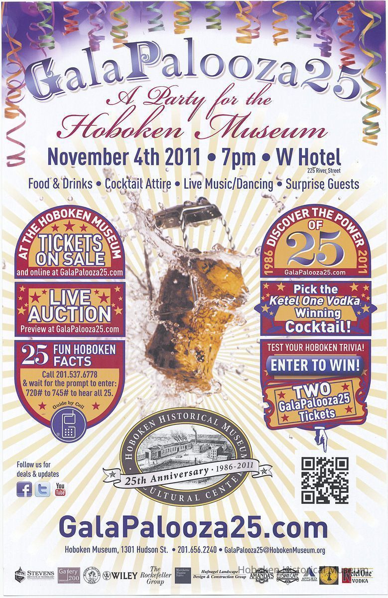 Poster: Galapalooza 25. A Party for the Hoboken Historical Museum's 25th Anniversary. Nov. 4th, 2011 at W Hotel. picture number 1