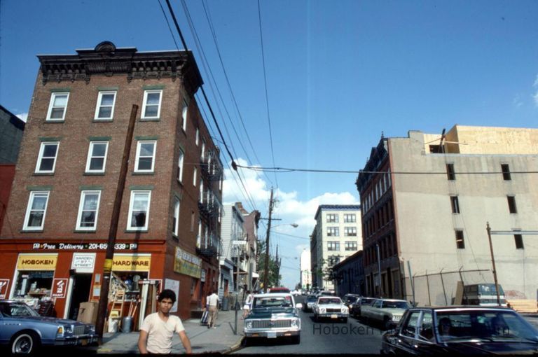 Color slide of building under renovation on or near Newark and Garden Sts., Hoboken, ca. 1984. picture number 1