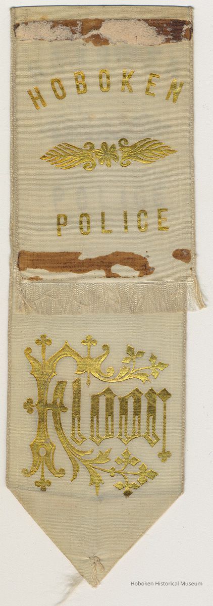 Ribbon from ribbon badge: Hoboken Police, Floor. No place, no date, circa 1900-1915. picture number 1