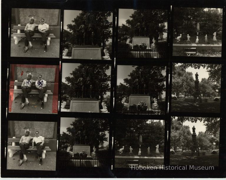 B+W negative contact sheet of images of Hoboken taken by John Conn. no date, [1976]. picture number 1