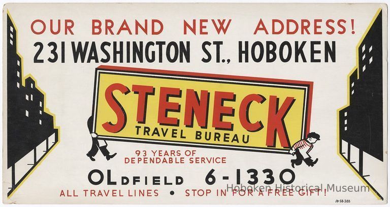 bus advertising sign: Steneck Travel Bureau