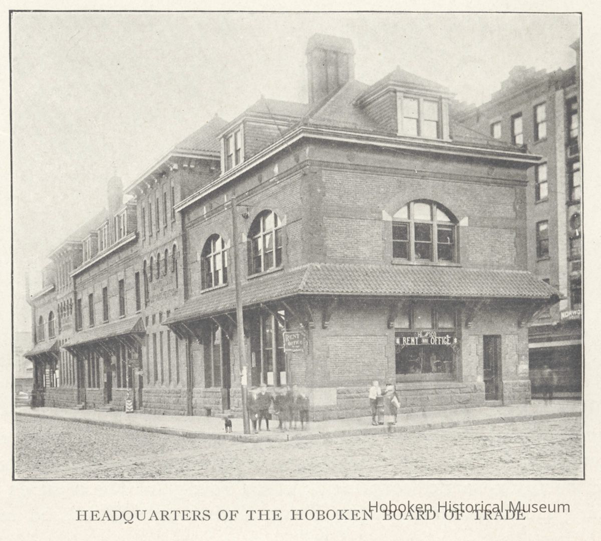 Printed B+W photograph of Headquarters, Hoboken Board of Trade, 1 Newark St., Hoboken, no date, ca. 1907-1908. picture number 1