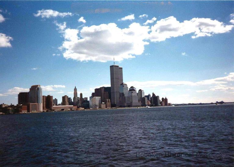 Color photo of lower Manhattan taken during the NJ Transit Train Festival, Hoboken 1989. picture number 1