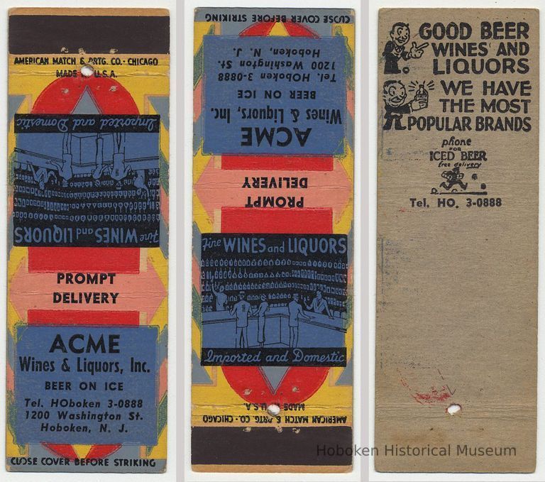 matchbook, outside and inside