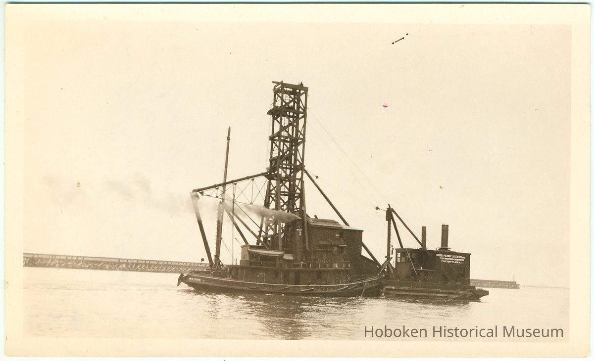 Digital image of sepia-tone photo of construction work for the Central Rail Road of N.J., Jersey City, June, 1924. picture number 1
