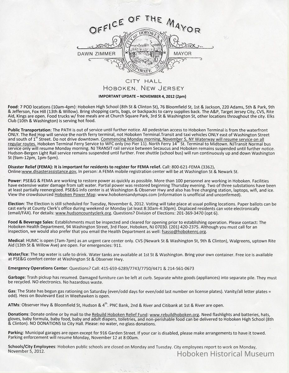 Update, November 4, 2012 (2 pm)