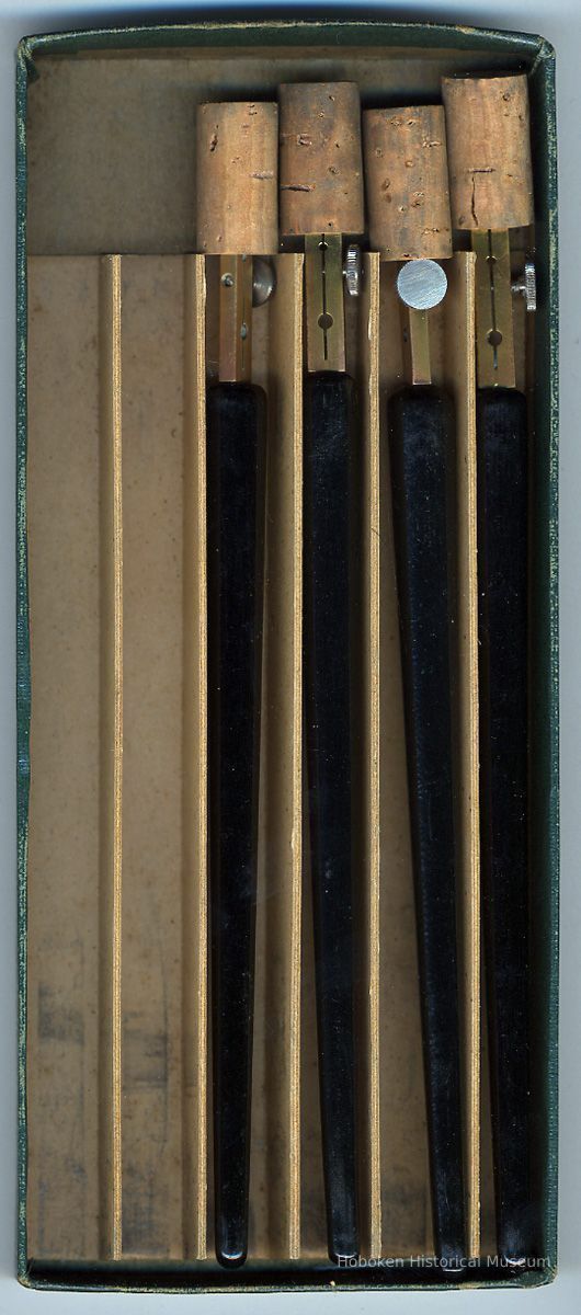 pens as found in box tray with cork protectors