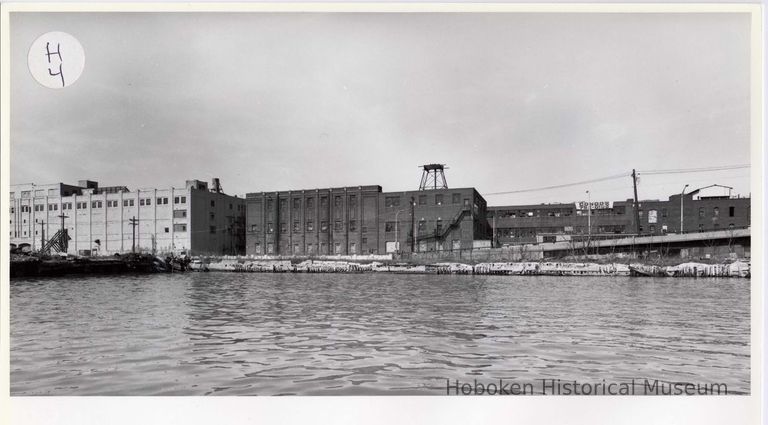 Digital image of B+W photo of the Hoboken waterfront, Hoboken, circa 1987. picture number 1