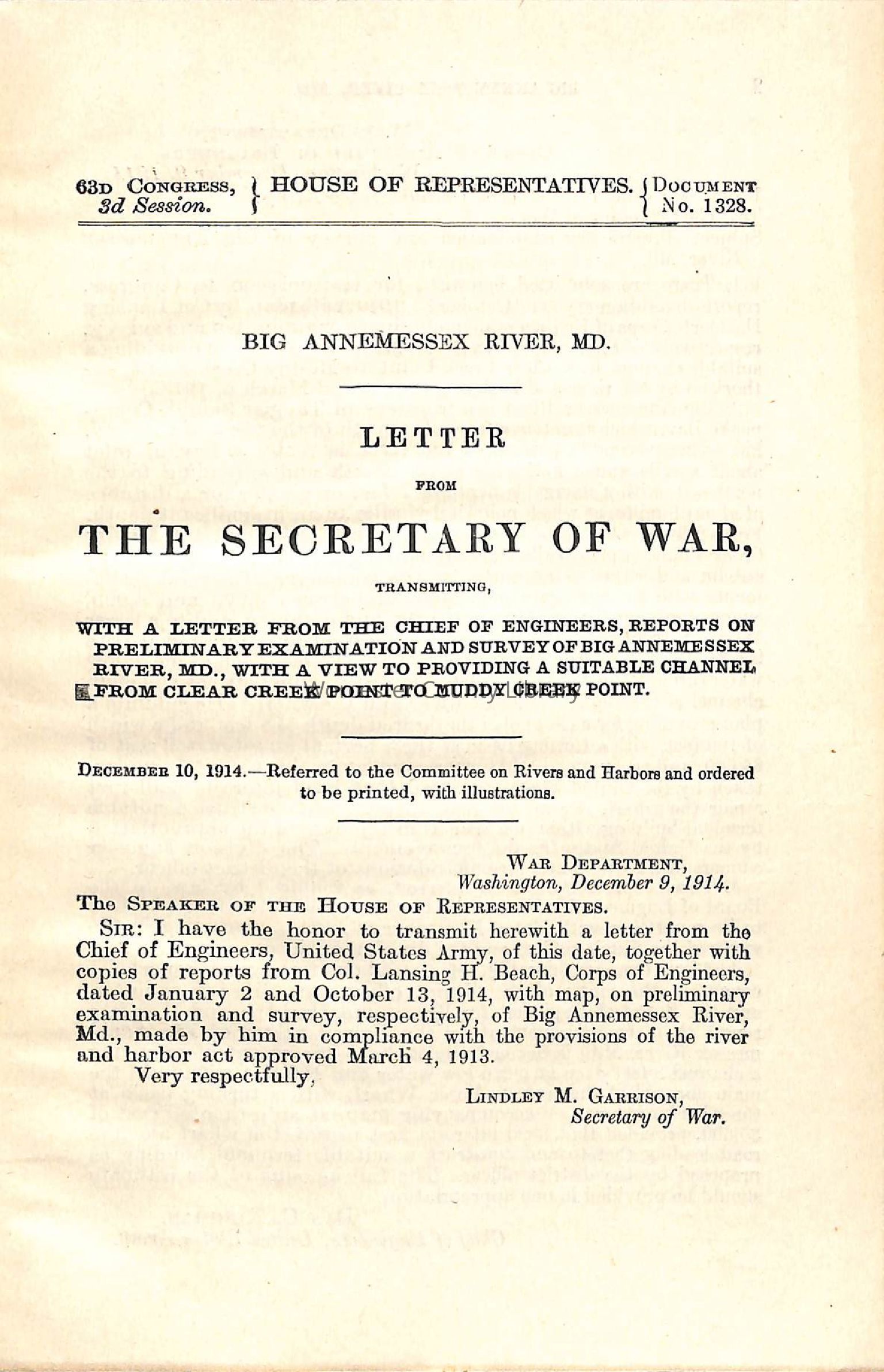 Various War Papers & Water Surveys (WR 9)