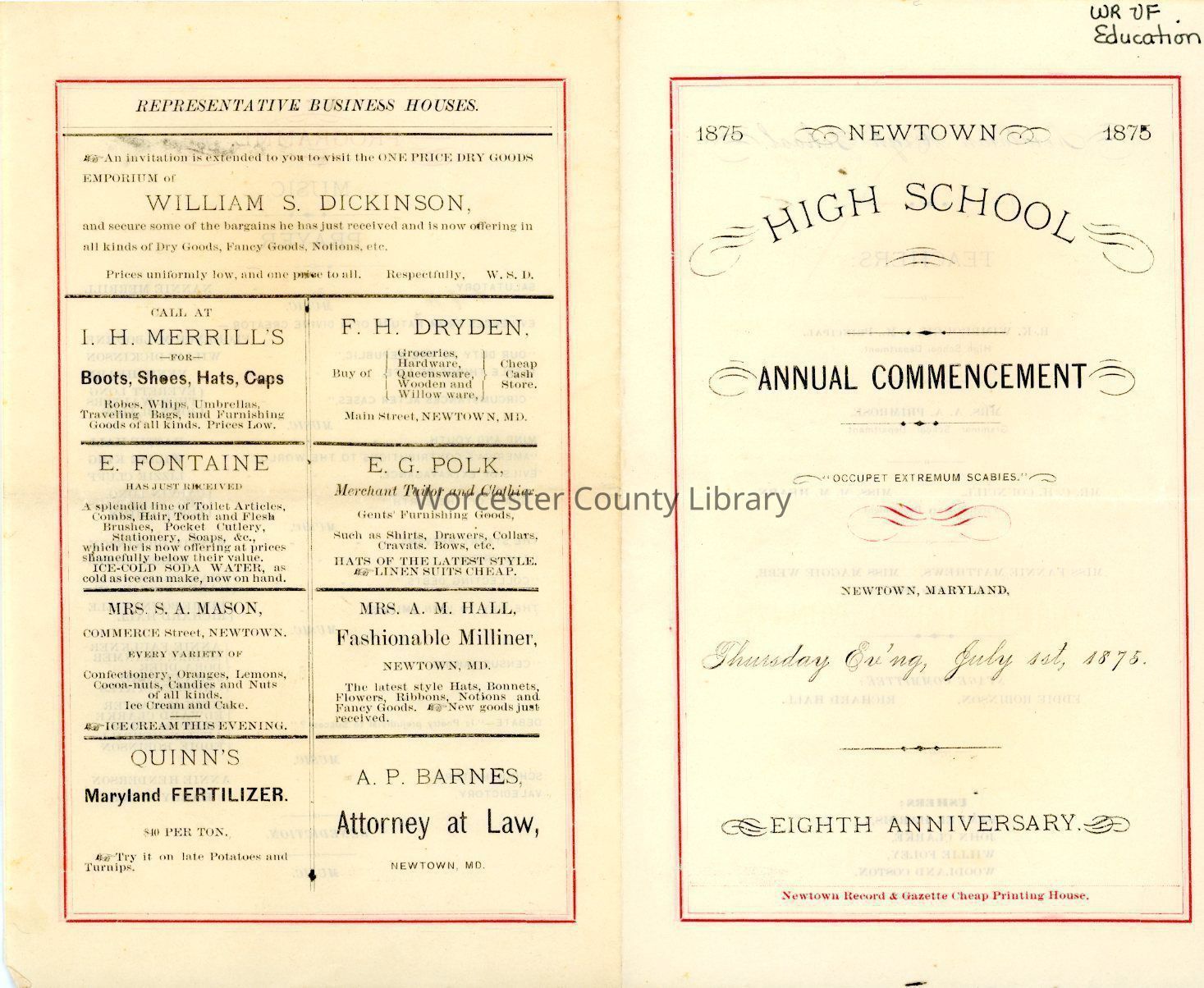 Pocomoke High School collection (WR 29)