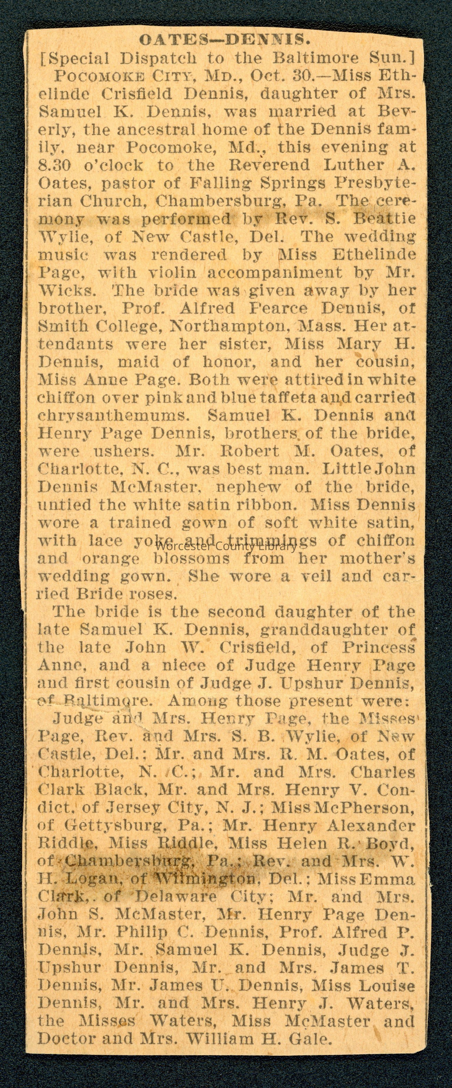 Newspaper Clippings 1900s