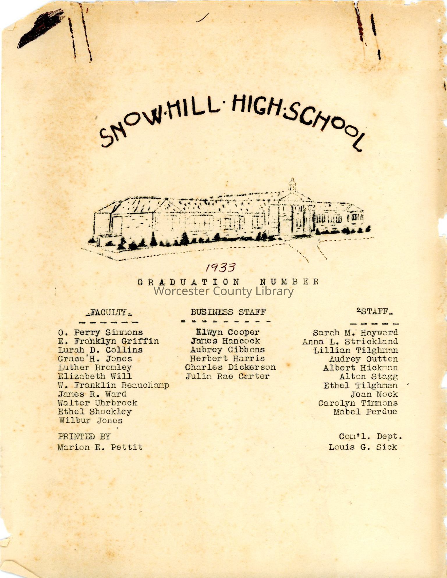Snow Hill High School (WR 23)