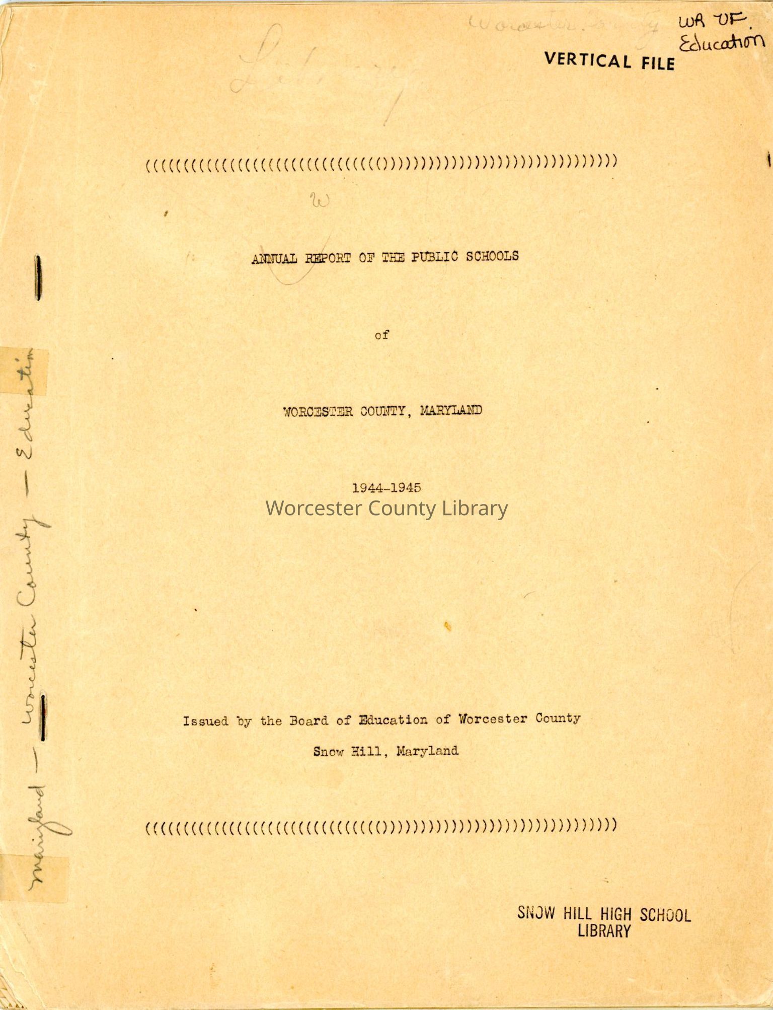 Worcester County Public Schools (WR 33)