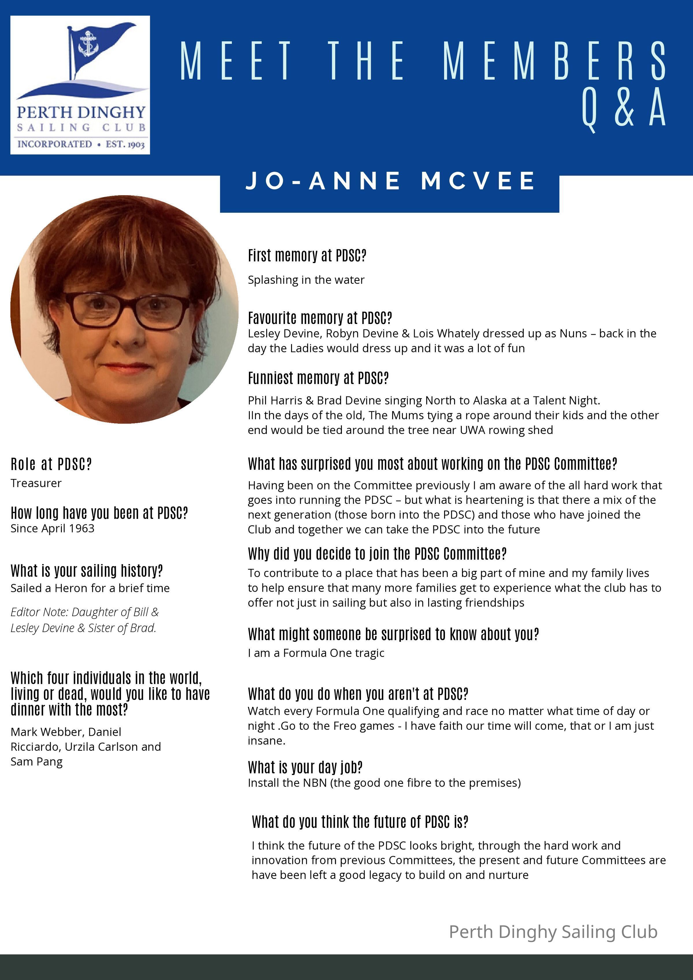 Jo-Anne McVee: Members Profiles
