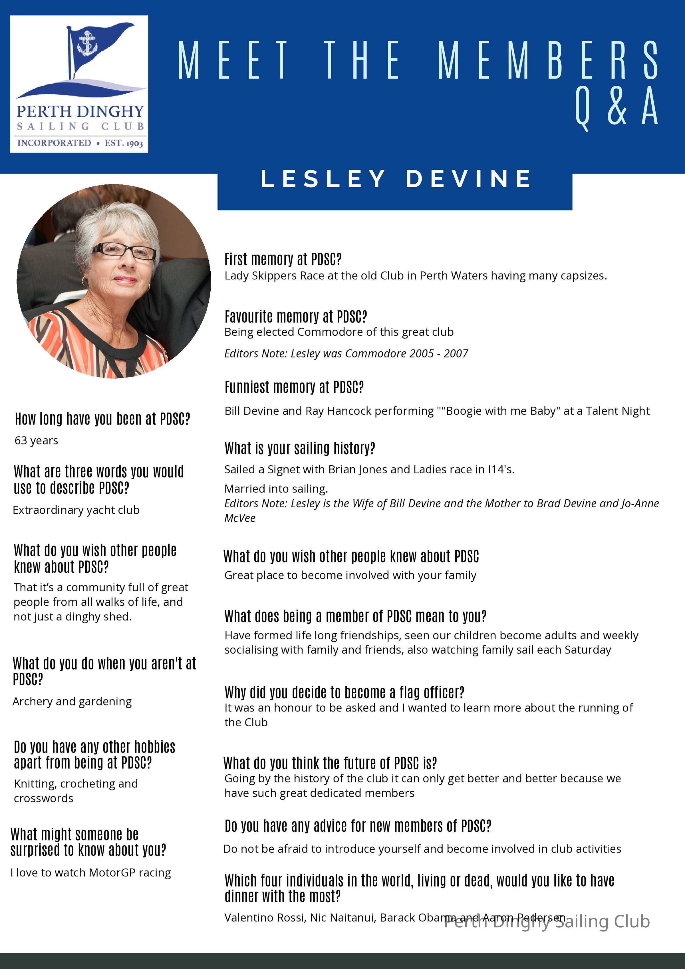 Lesley Devine: Members Profiles