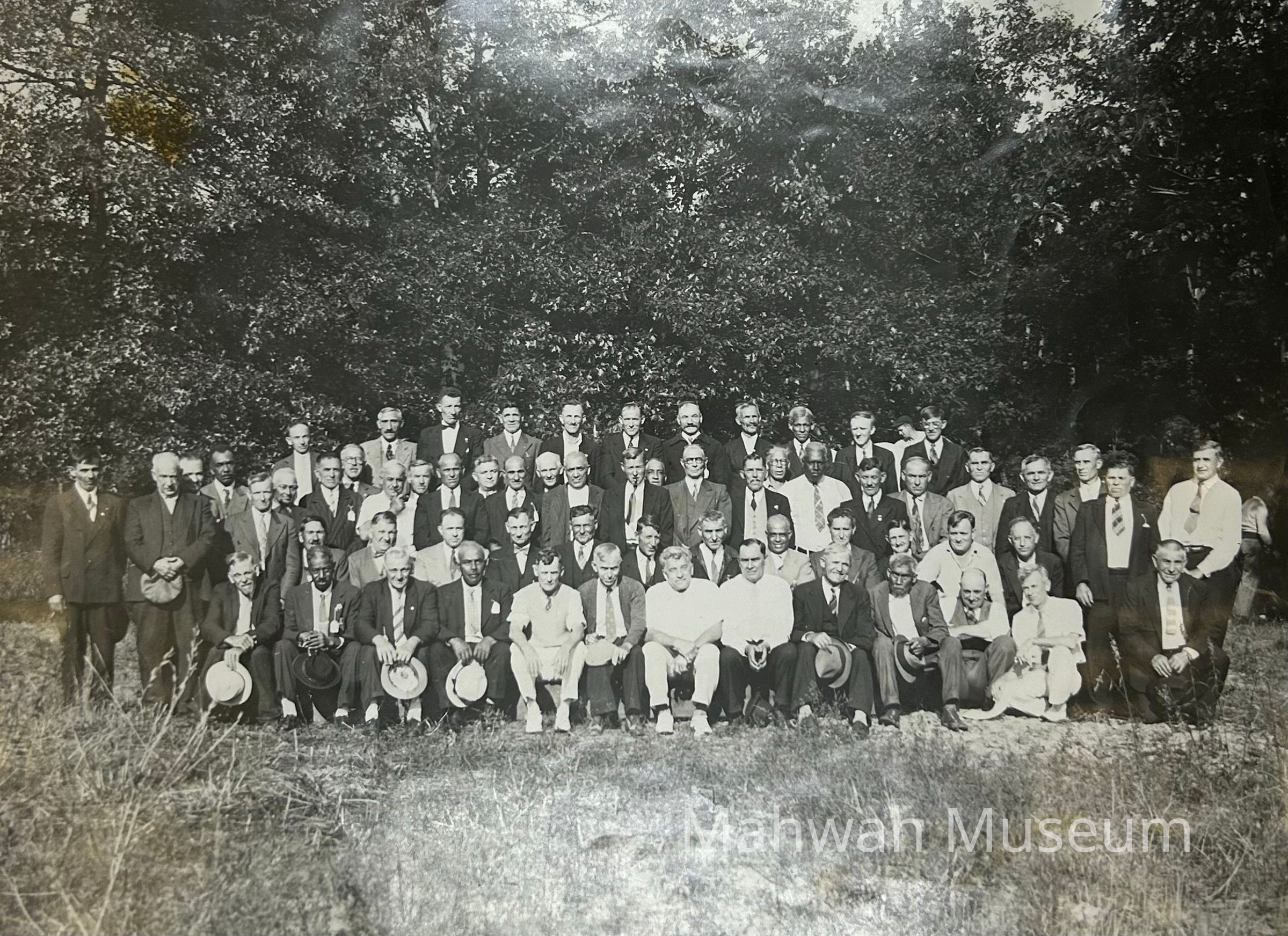 Top row, left to right: Andrew Sima, Myron Gorcyca, Joe Wage N. Hoffer, Joe Kuzmick, Mike Meglas, Andrew Borish, Stanley Spiech, John Rahart, George Mann, unknown, Stanley Waligroski Second row from top, left to right: Unknown, unknown, unknown, Charley Williams, Andrew Belyutt, Fred De Freese, Victor Kwasnicki, Zachary Hruscik, Frank Chuka, unknown, Mike Soha, Stanley Knizewski, John Zembrzuski, unknown, John Konefal, unknown, William Godeski, Joseph Waligroski, unknown, unknown, George Miedlar, Casper Kownacki, Steve Tymcyzyn, Frank Rappel, Lou Fisher, Cyprian Czerkies, Dick Valentine Third row from top, left to right: Joe Zielinski, John Knizewski, Henry Kuluwczyk, John Balog, unknown, Rudolph Shealer, John Wojciechowski, unknown, Albin Kownacki, Joe Frazier, Charley Nutzley, unknown Bottom row, left to right: William Majorey, Walter Dennison, Charles Duvall, unknown, unknown, unknown, Mr. Schoenhider, unknown, unknown, John Mann, Ralph Frederick, Donald Wood, Andrew Fedor