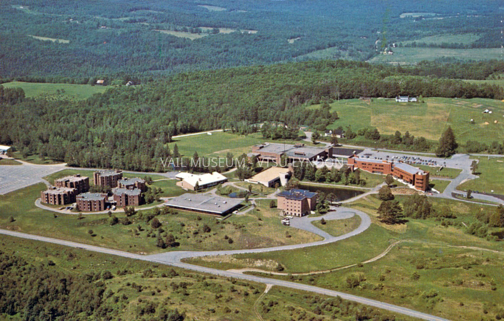 Aerial photo of the Lyndon State College campus, circa 1976-77