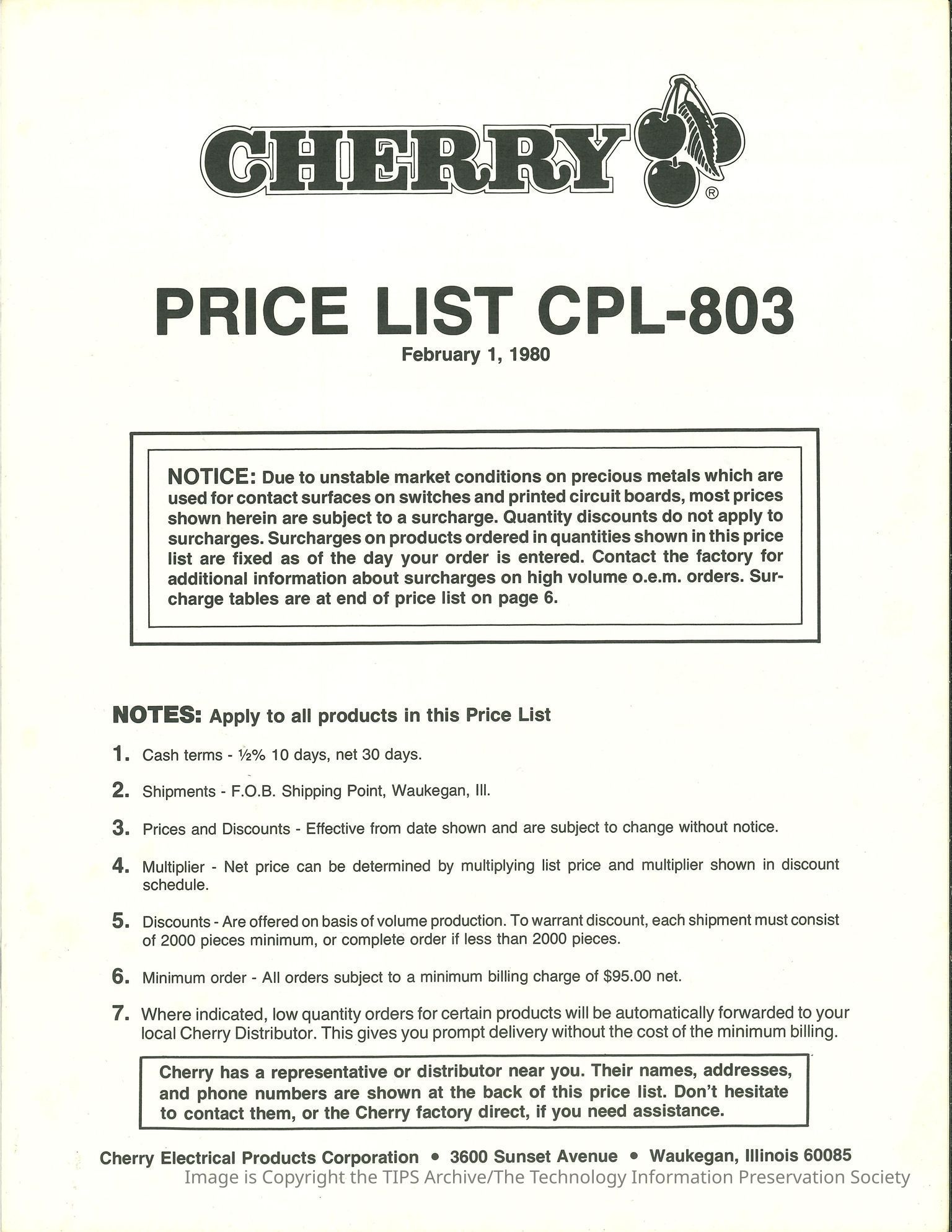 [CEP] Cherry Electrical Products Corporation