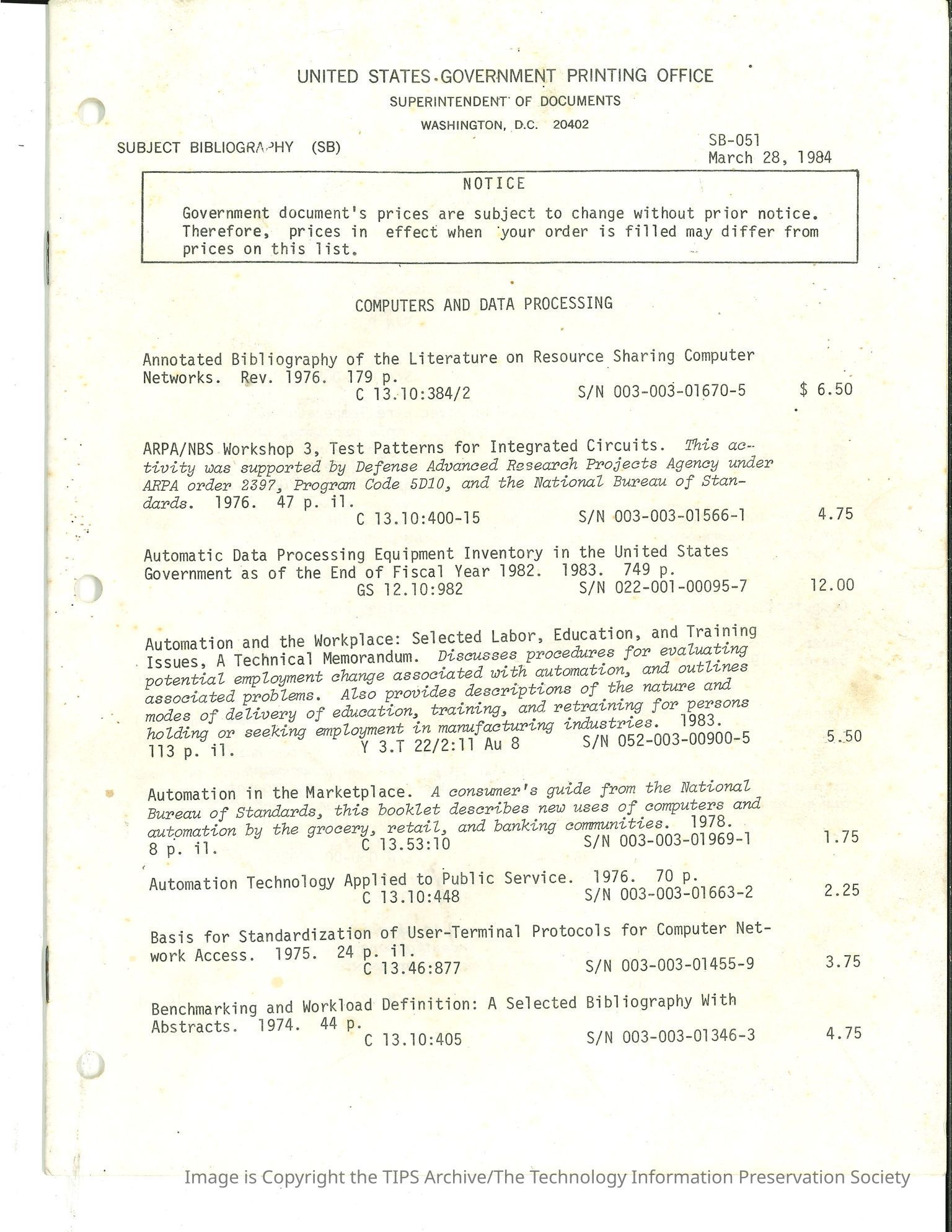 [*UP] Government Printing Office