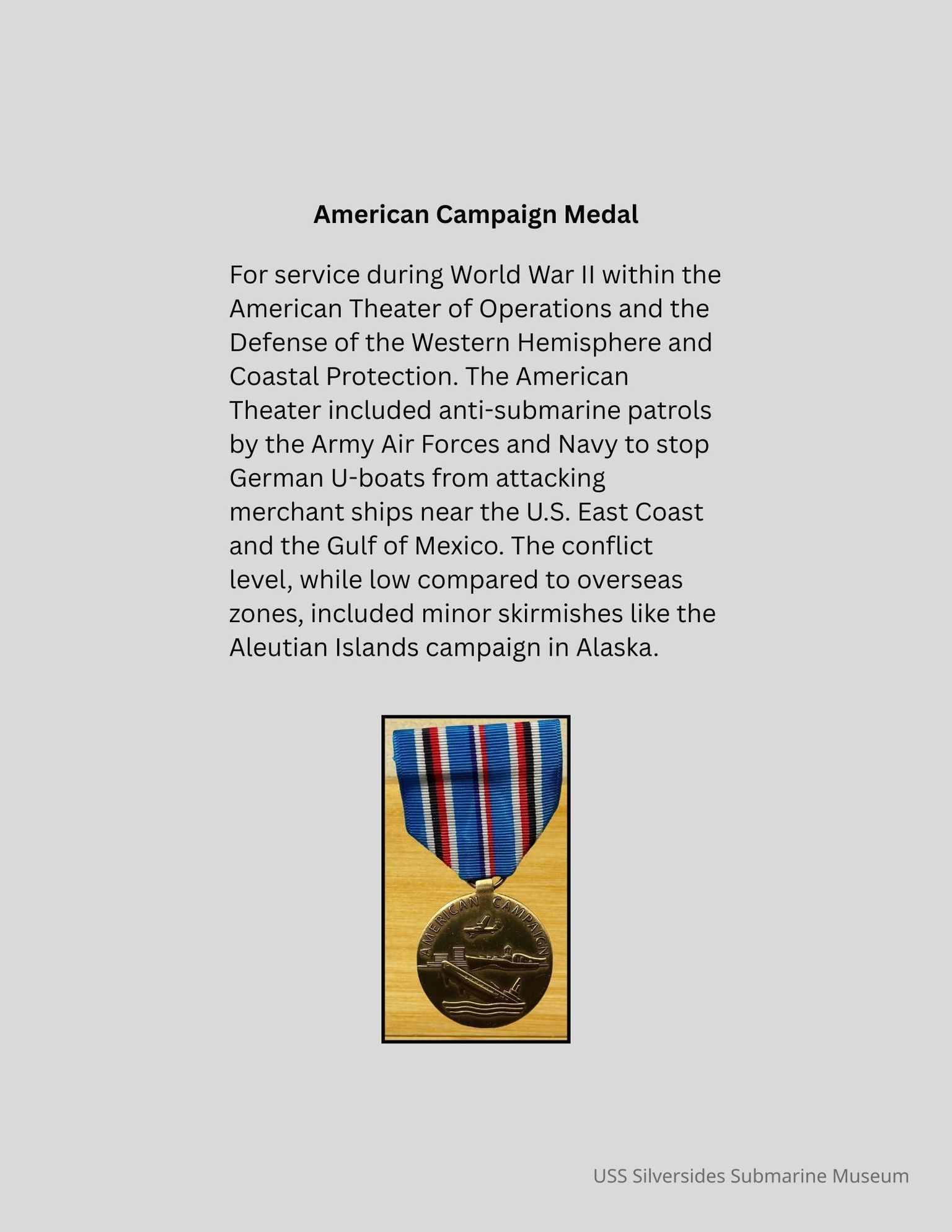Medal and citation panels