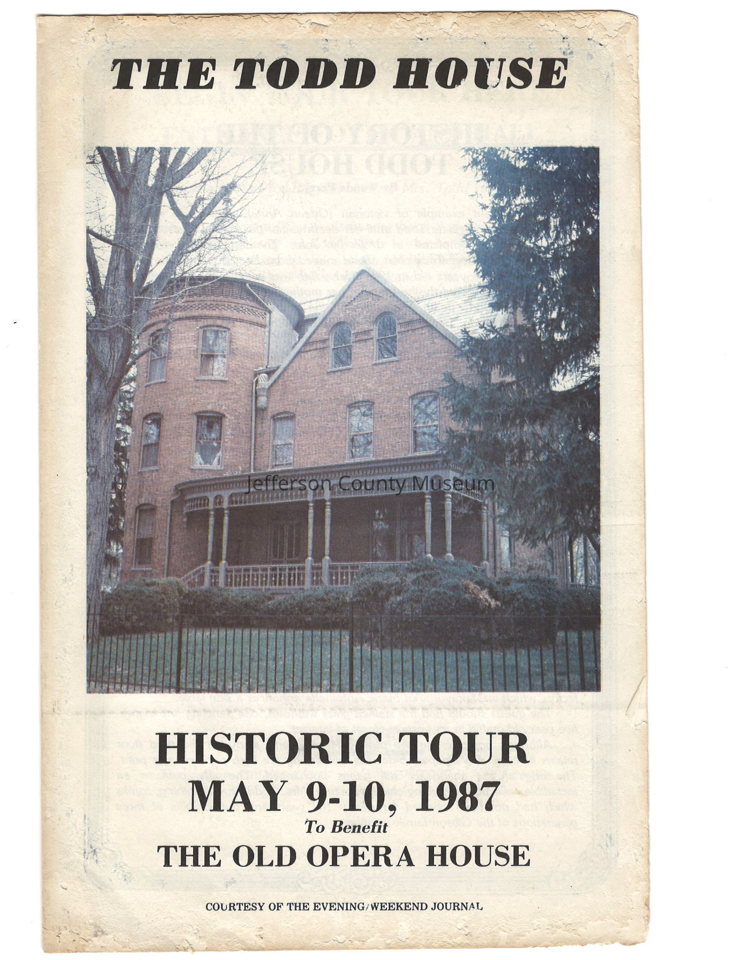 Brochure from a 1987 Benefit Tour for the OOH