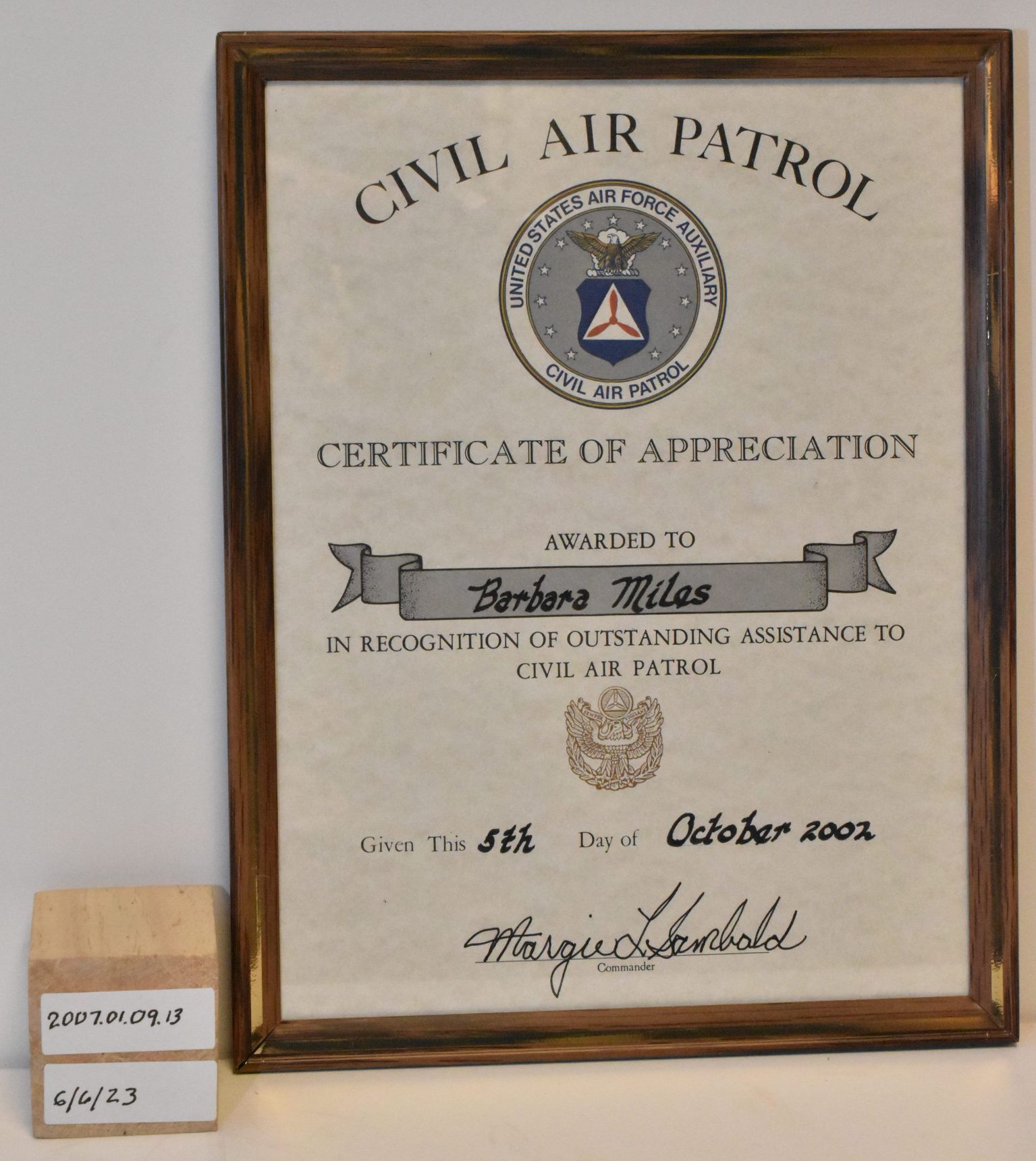 Historic Certificates