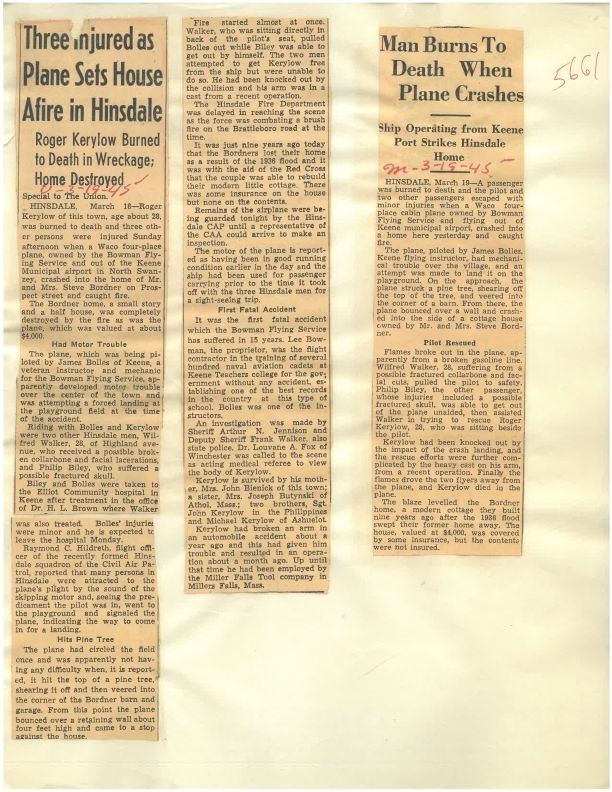 NH Plane Crashes in the 1940s