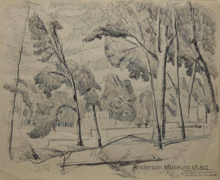          Sketch of His Trees and House picture number 1
   