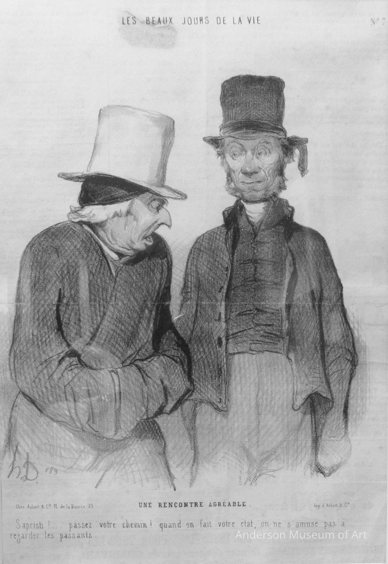          Une rencontre agréable, from Les Beaux Jours de la Vie, published in Le Charivari, April 1, 1844 picture number 1
   