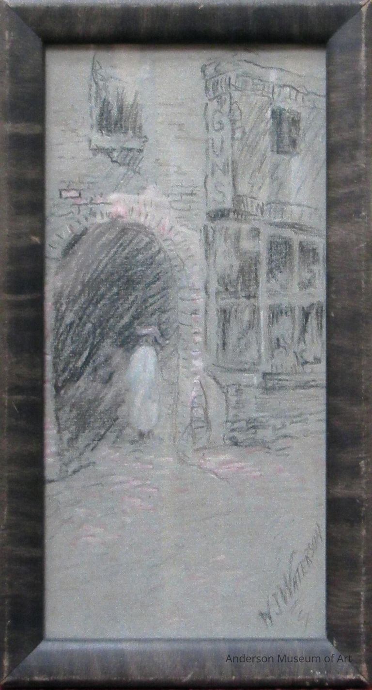          Untitled (Figure next to gun shop) picture number 1
   