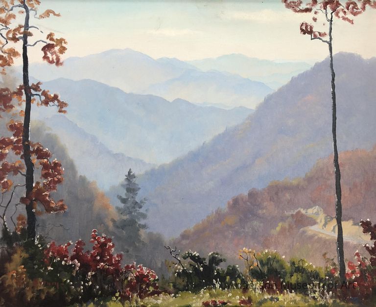 Untitled (Landscape with two thin trees) picture number 1