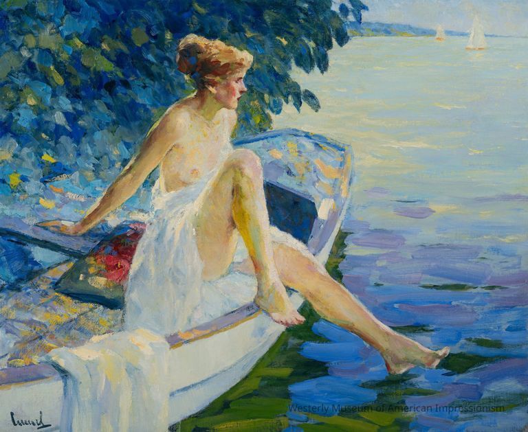Beauty Tiptoeing into Lake