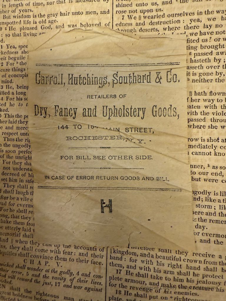 Receipt in the pages of the Bible