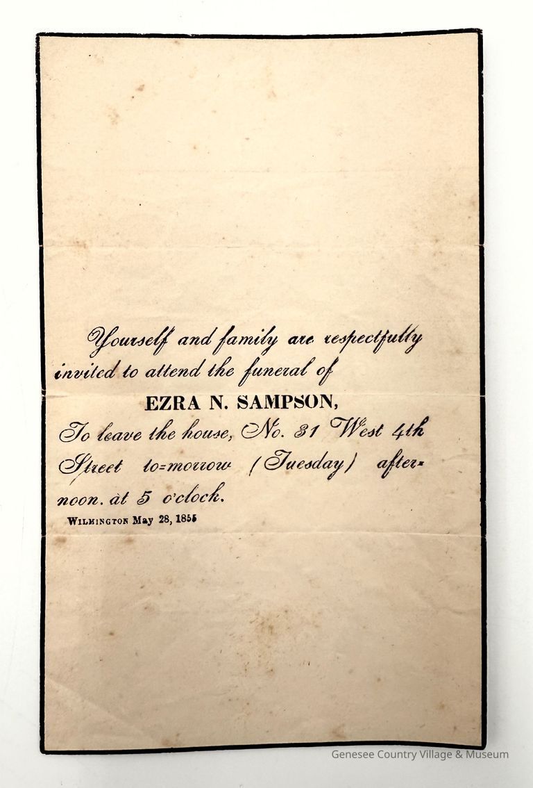 Funeral Invitation, Ezra N. Sampson