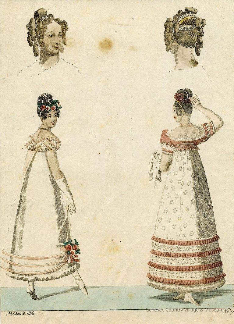 2 Ladies in Ballgowns, 2 Coiffures.