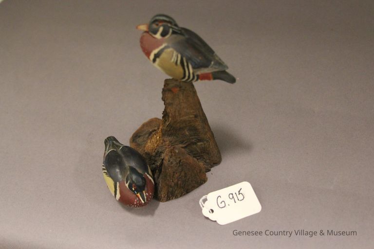 Miniature Hooded Merganser carving