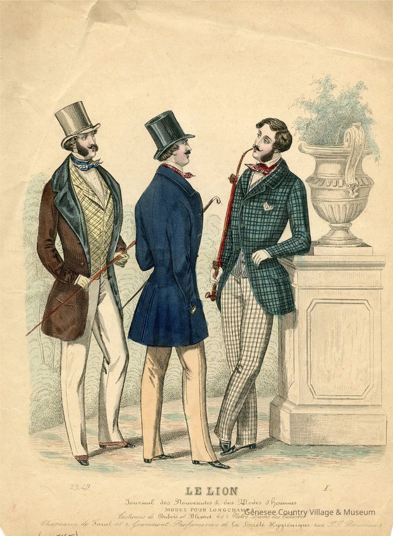 3 Men on Garden Walk, Green Checked Coat