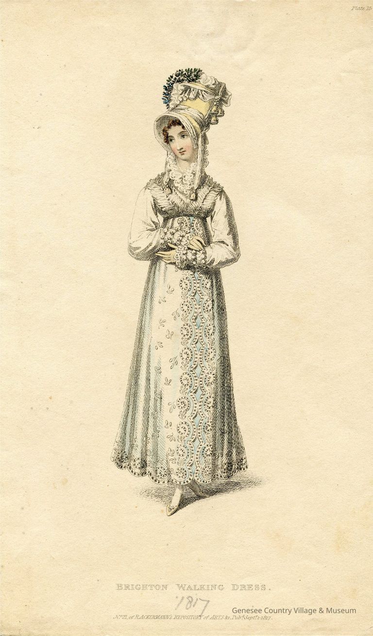 Brighton Walking Dress, Tall Bonnet