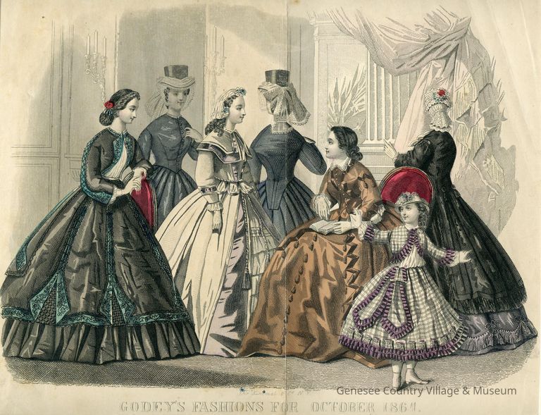 Godey’s Fashions for October 1864