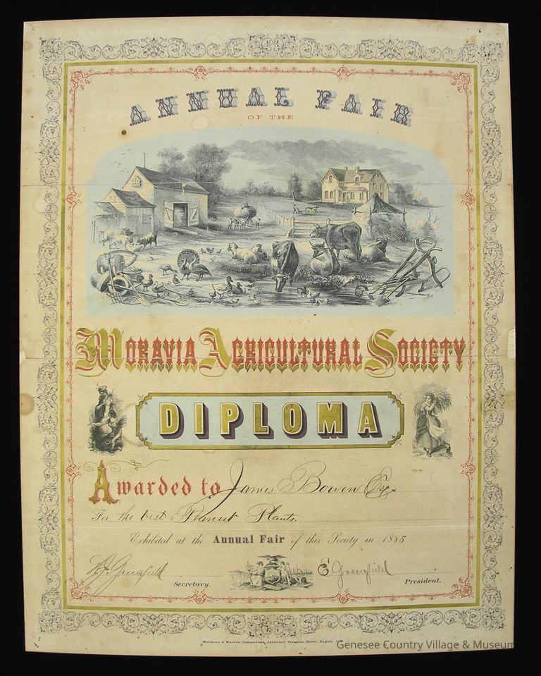 Moravia Agricultural Society Diploma