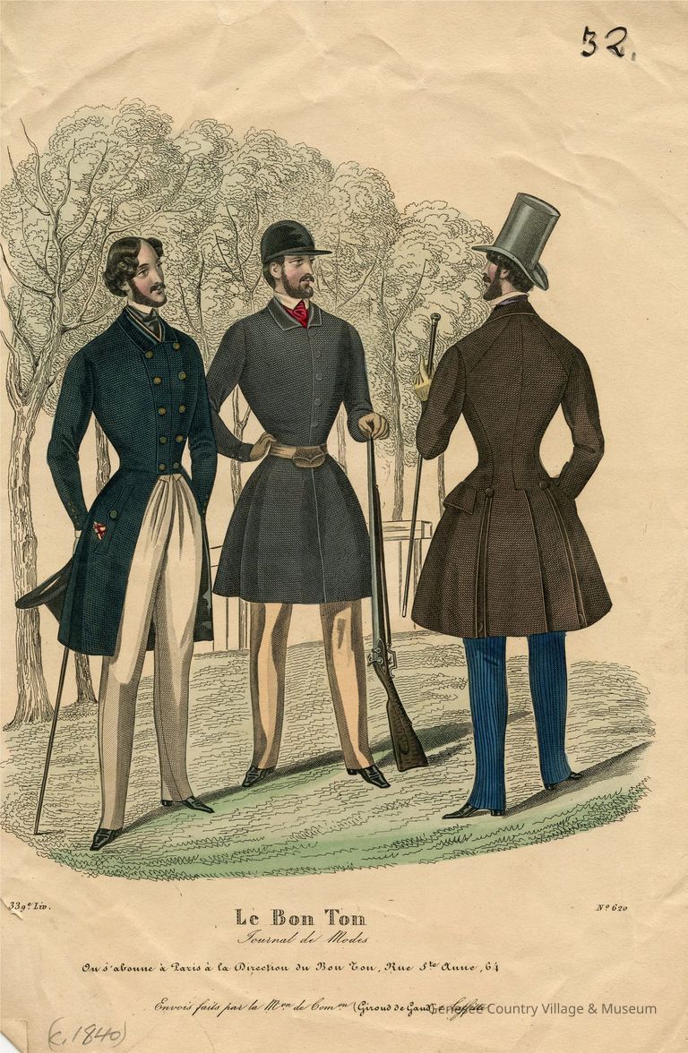 3 Men in a Park, One in Hunting Attire picture number 1