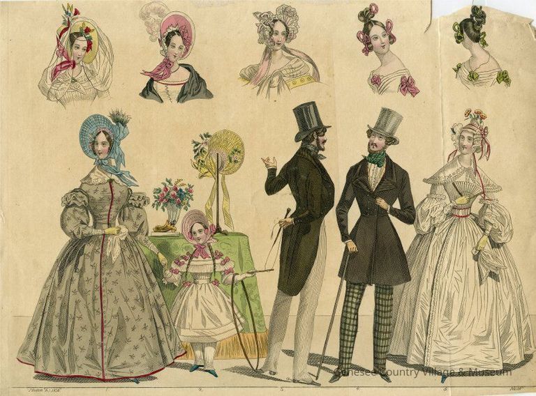 2 Men, 2 Ladies in a Hat Shop, Plus Heads - Image 2