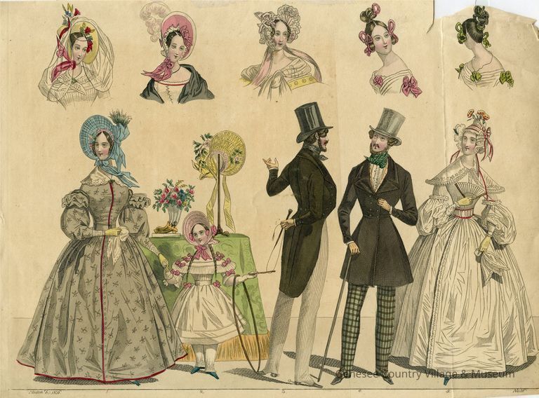 2 Men, 2 Ladies in a Hat Shop, Plus Heads