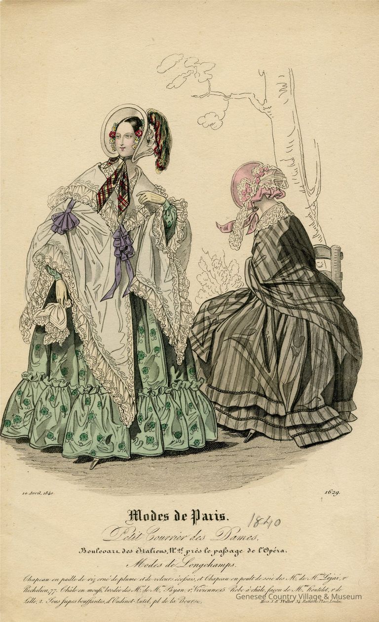 2 Ladies Under a Tree, One in Elaborate Mantle