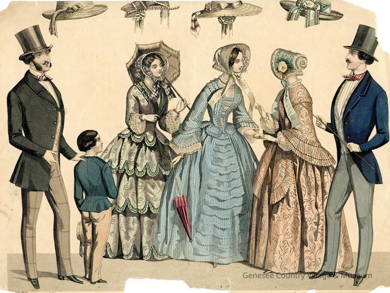 2 Men, 3 Ladies, Boy and 4 Straw Hats