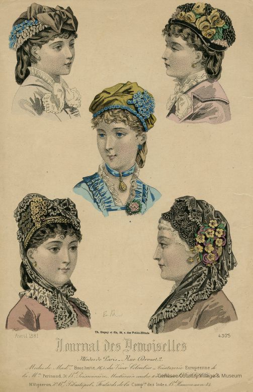 5 Heads with Hats Including an Older Lady