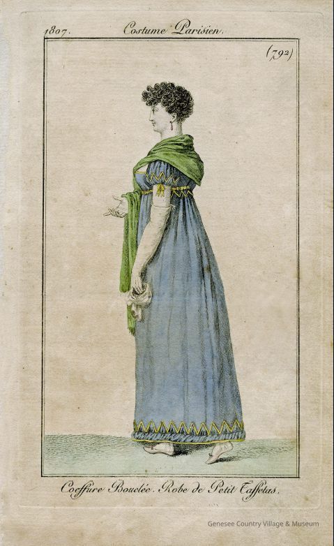 Blue Dress, Short Curly Coiffure