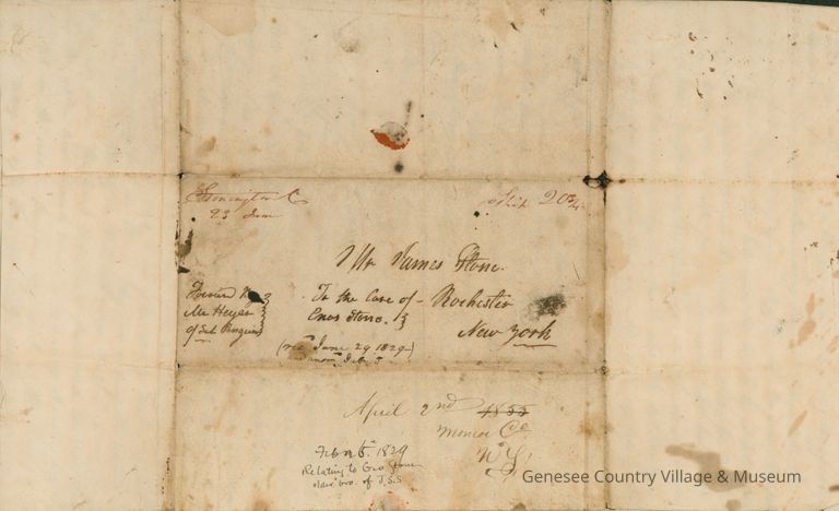 Letter to James Stone from George Stone