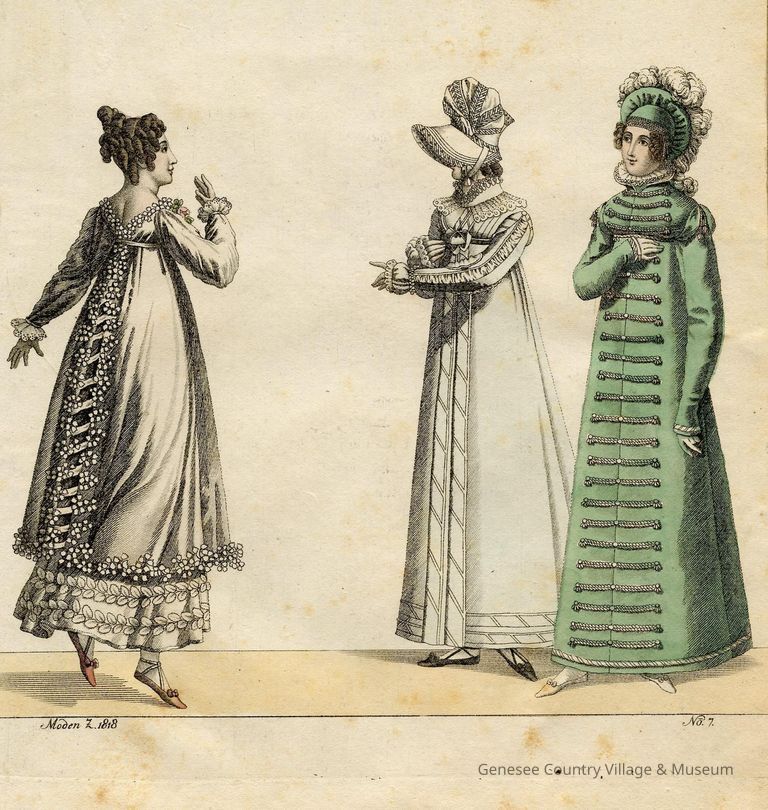 3 Ladies, 2 Pelisses and an Evening Dress